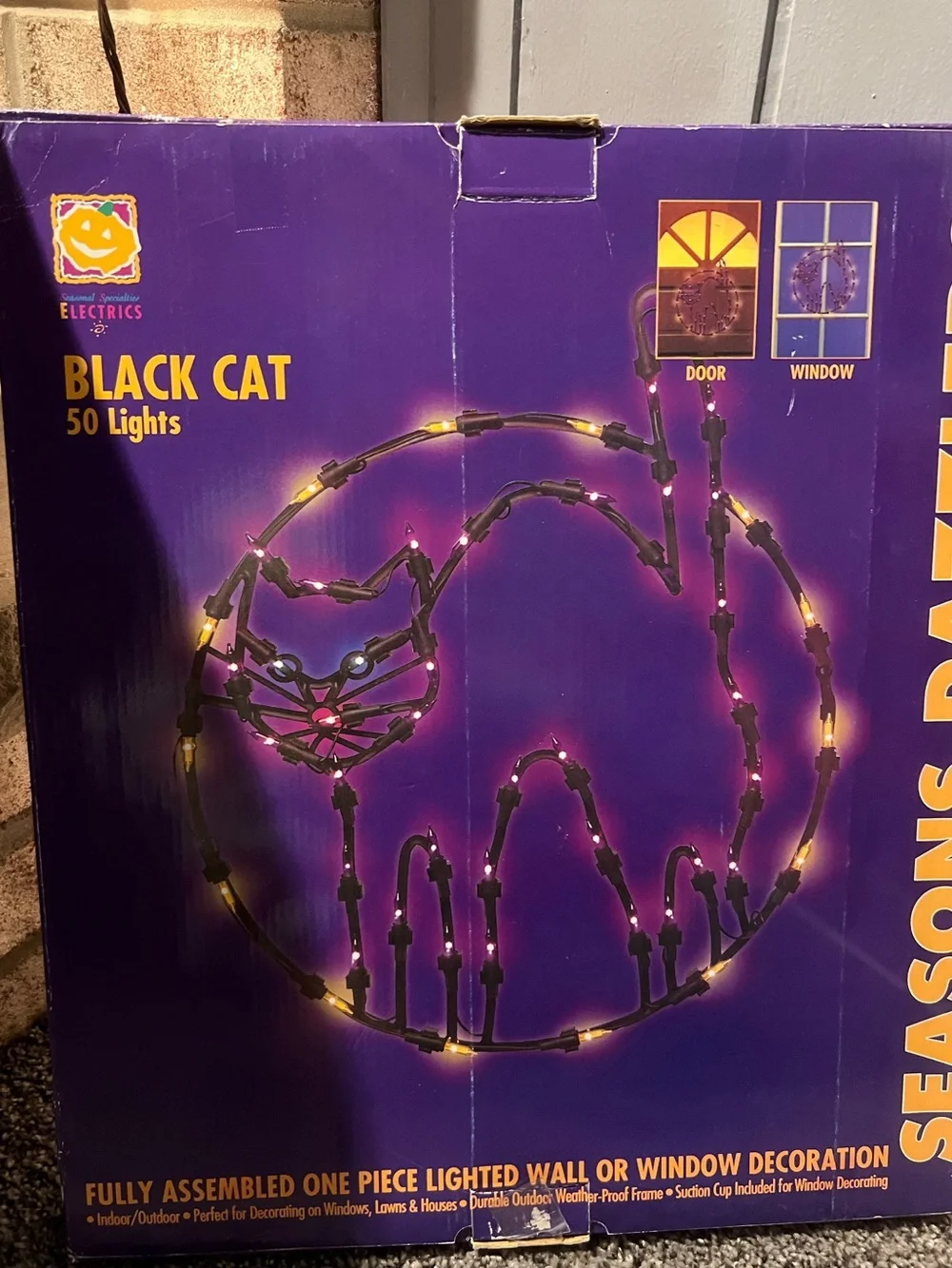 Vintage Seasons Dazzlers LightUp Cat Halloween Silhouette